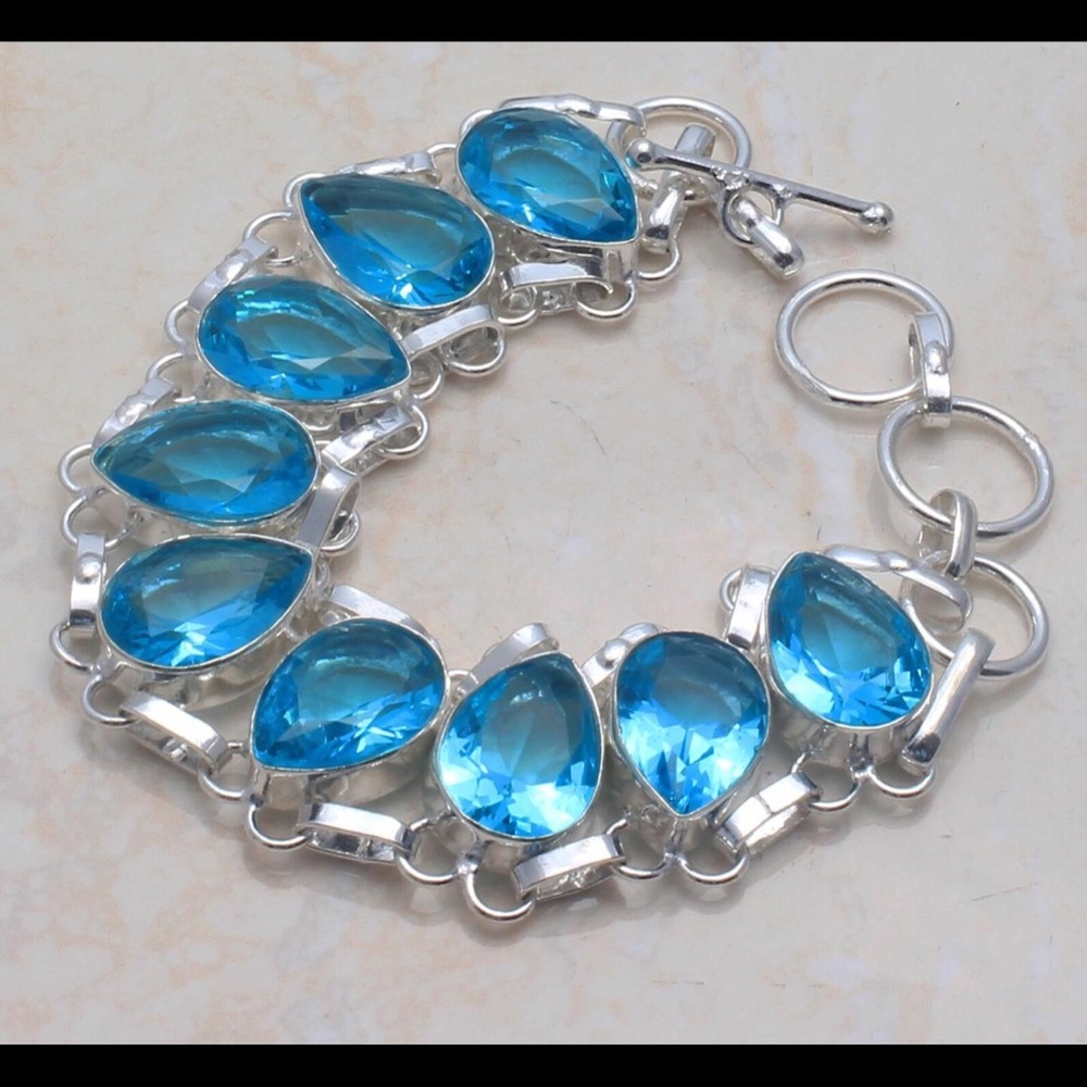 Blue Topaz Silver Bracelet